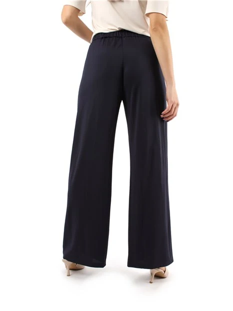 PANTALONI PALAZZO IN JERSEY PIQUET DONNA BLU