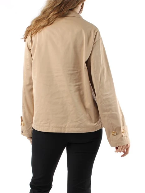 GIACCA IMPERMEABILE IN RASO ANTIGOCCIA DONNA BEIGE