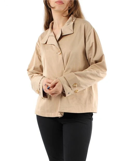 GIACCA IMPERMEABILE IN RASO ANTIGOCCIA DONNA BEIGE