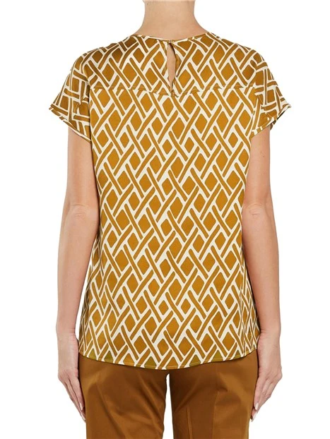 BLUSA IN TWILL A FANTASIA DONNA MARRONE