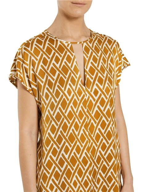 BLUSA IN TWILL A FANTASIA DONNA MARRONE