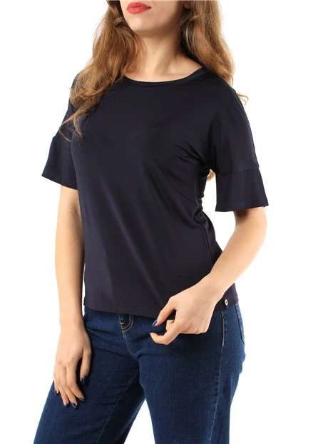 T-SHIRT IN JERSEY FLUIDO DONNA BLU