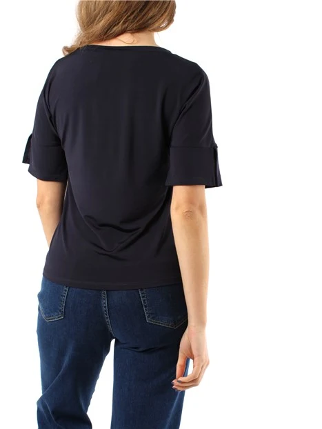 T-SHIRT IN JERSEY FLUIDO DONNA BLU