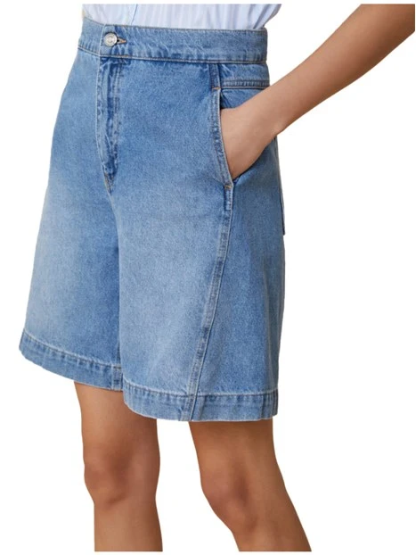 SHORTS IN DENIM DI COTONE DONNA BLU