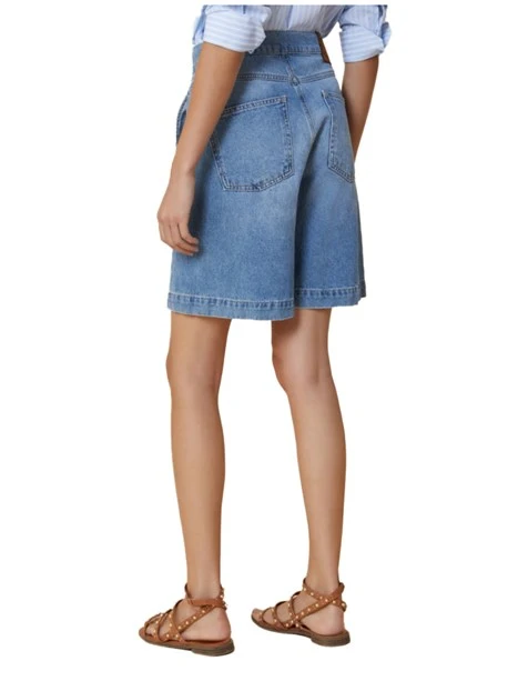 SHORTS IN DENIM DI COTONE DONNA BLU