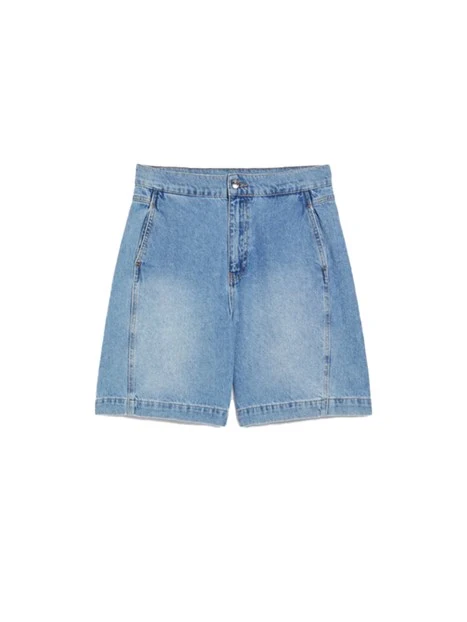 SHORTS IN DENIM DI COTONE DONNA BLU