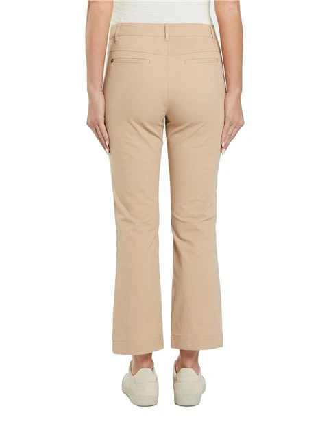 PANTALONI CROPPED MINI FLARE DONNA BEIGE