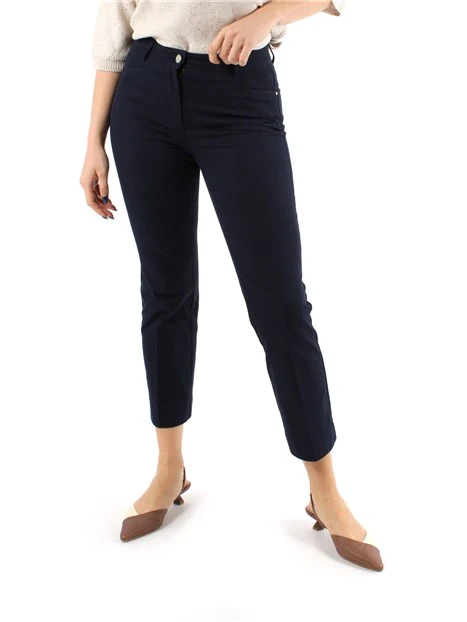 PANTALONI CROPPED MINI FLARE DONNA BLU