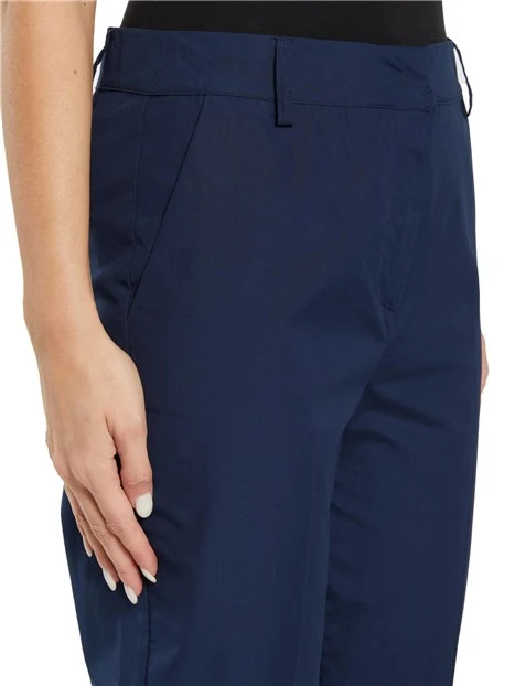 PANTALONI CHINO IN POPELINE DI COTONE DONNA BLU