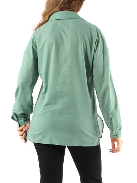 CAMICIA IN VOILÈ DI COTONE DONNA VERDE