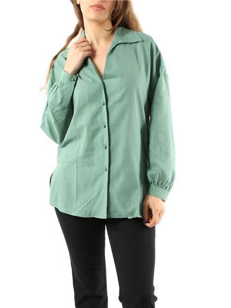 CAMICIA IN VOILÈ DI COTONE DONNA VERDE