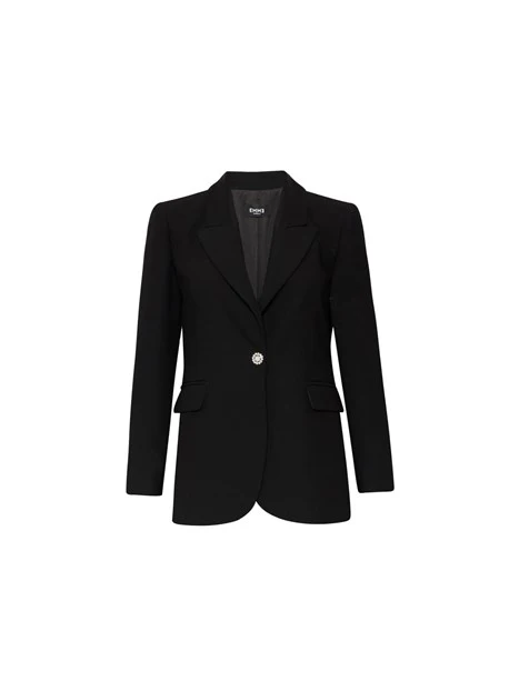 GIACCA BLAZER SLIM MONOPETTO IN CRÊPE DONNA NERO