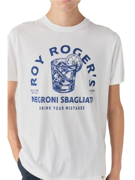 T-SHIRT MANICA CORTA CON STAMPA NEGRONI UOMO BIANCO