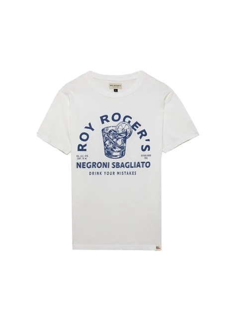 T-SHIRT MANICA CORTA CON STAMPA NEGRONI UOMO BIANCO