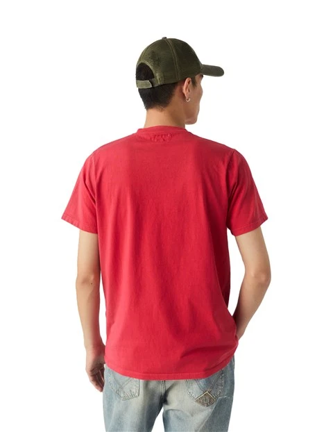 T-SHIRT MANICA CORTA CON TASCHINO UOMO ROSSO CORALLO