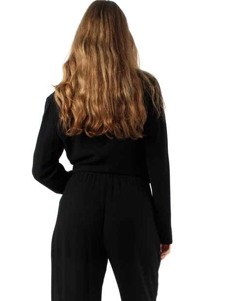 GIACCA BLAZER CORTA MONOPETTO DONNA NERO