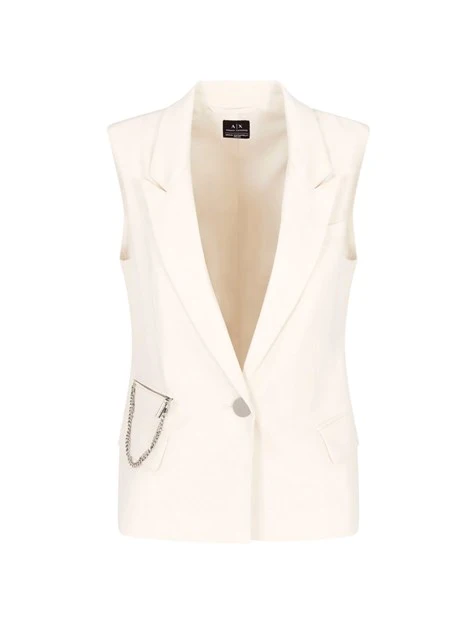 GILET CON CATENA DONNA BIANCO