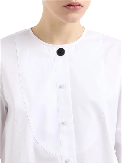 CAMICIA CON COLLO ALLA COREANA DONNA BIANCO