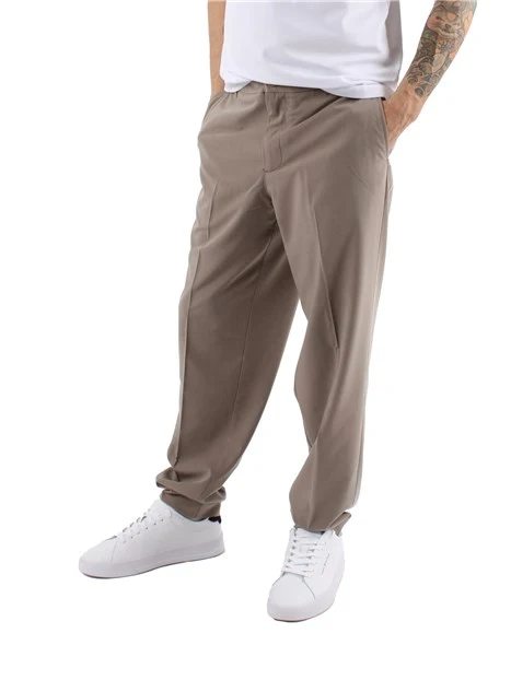 PANTALONI CHINO FLUIDI UOMO BEIGE