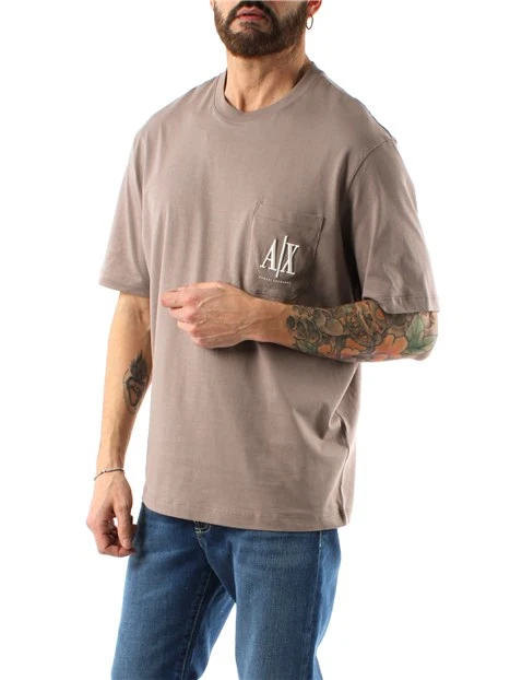 T-SHIRT MANICA CORTA CON LOGO AX UOMO BEIGE