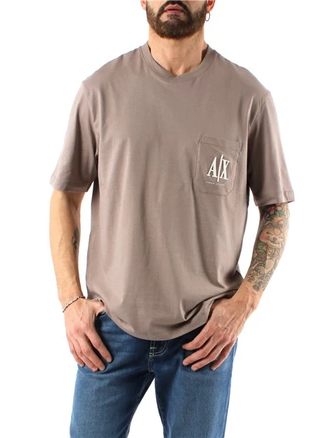 T-SHIRT MANICA CORTA CON LOGO AX UOMO BEIGE