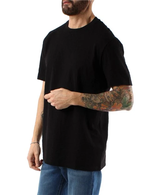 T-SHIRT MANICA CORTA IN COTONE UOMO NERO