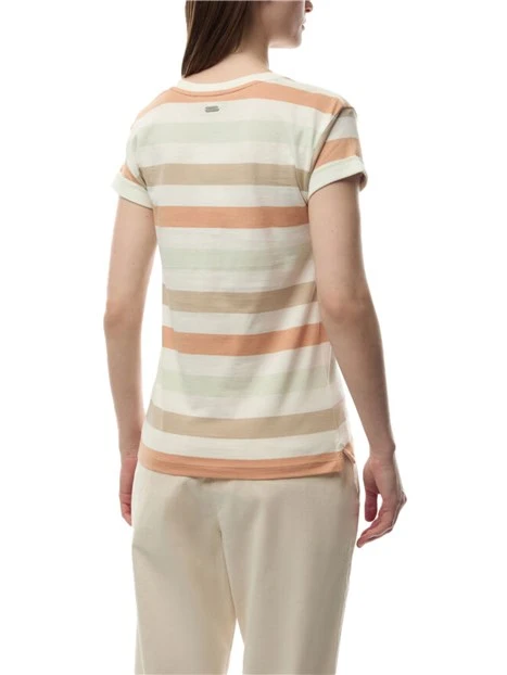 T-SHIRT MANICA CORTA A RIGHE LYNDALE DONNA BEIGE