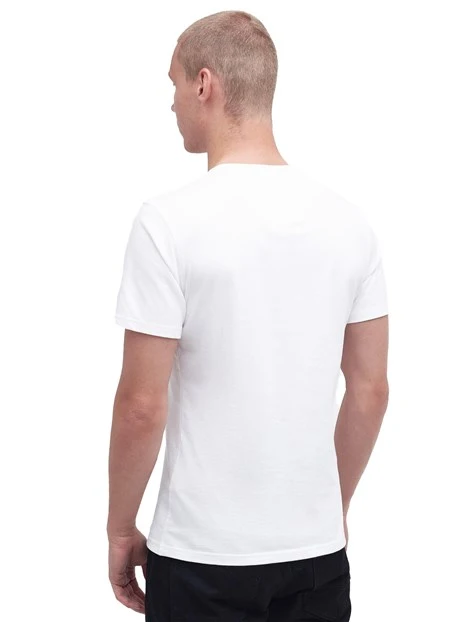 T-SHIRT MANICA CORTA CON LOGO IN COTONE UOMO BIANCO