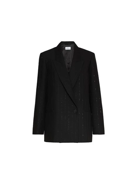 GIACCA BLAZER DOPPIOPETTO GESSATO DONNA NERO