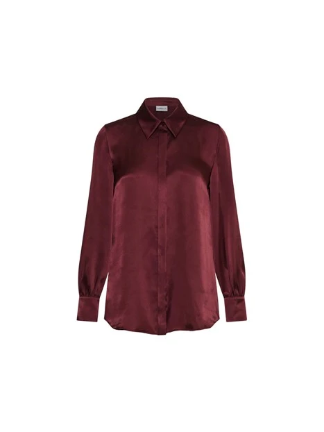 CAMICIA IN RASO MISTO SETA DONNA BORDEAUX