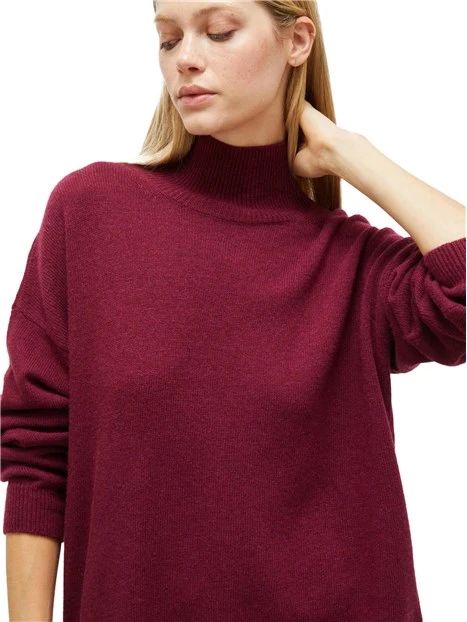 MAGLIA DOLCEVITA IN MISTO CASHMERE DONNA BORDEAUX