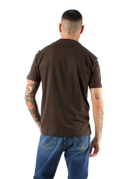 T-SHIRT MANICA CORTA GIROCOLLO VISIBILITY IN COTONE UOMO MARRONE