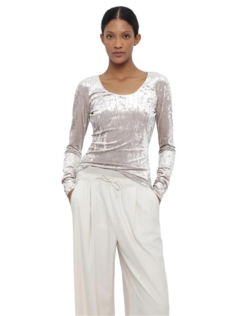 PANTALONI CON COULISSE IN FLANELLA DONNA BIANCO