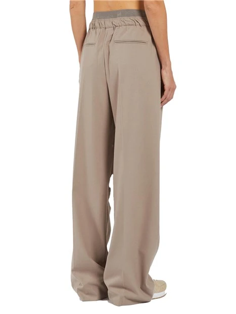 PANTALONI CON COULISSE IN FLANELLA DONNA BEIGE