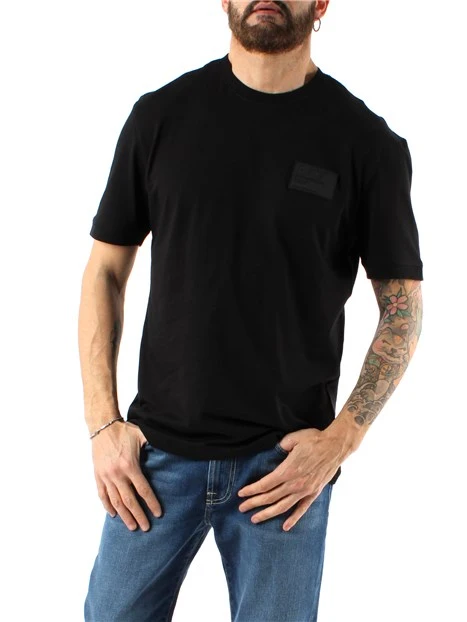 T-SHIRT MANICA CORTA CORE IDENTITY IN JERSEY DI COTONE UOMO NERO