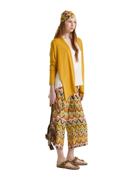 CARDIGAN IN MISTO SETA DONNA GIALLO