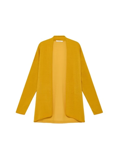 CARDIGAN IN MISTO SETA DONNA GIALLO