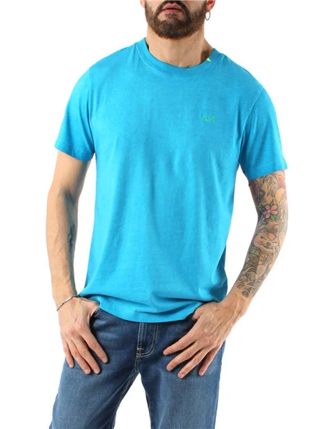 T-SHIRT MANICA CORTA SPECIAL DYED BEACH UOMO AZZURRO