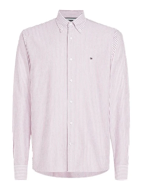 CAMICIA OXFORD IN PURO COTONE A RIGHE UOMO BIANCO ROSA