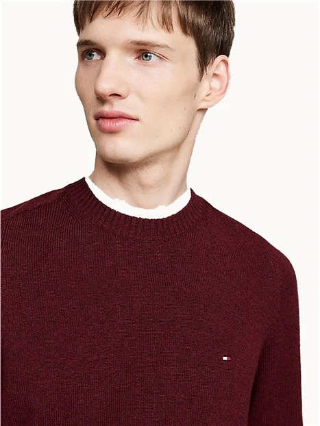 MAGLIA GIROCOLLO IN PURA LANA UOMO BORDEAUX