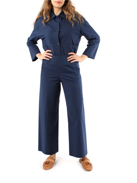 PANTALONI PALAZZO BOJAN IN COTONE DONNA BLU