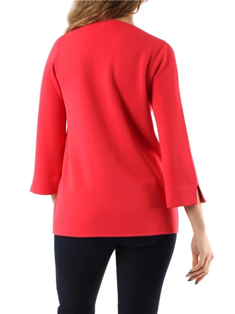 CARDIGAN ASIMMETRICO DONNA ROSSO FRAGOLA