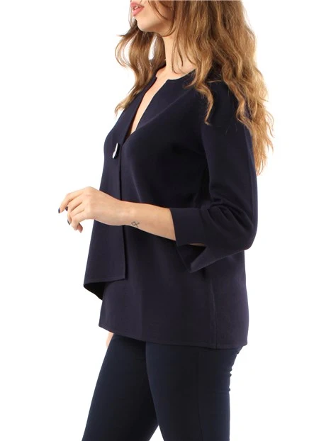 CARDIGAN ASIMMETRICO DONNA BLU NAVY