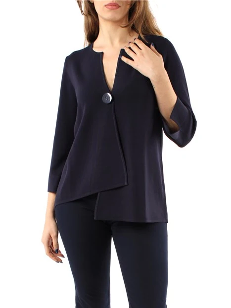 CARDIGAN ASIMMETRICO DONNA BLU NAVY