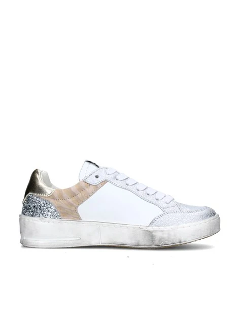 SNEAKERS BASSE 57PAD DONNA BIANCO ARGENTO