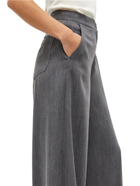 PANTALONE PALAZZO IN DENIM FLUIDO DONNA GRIGIO