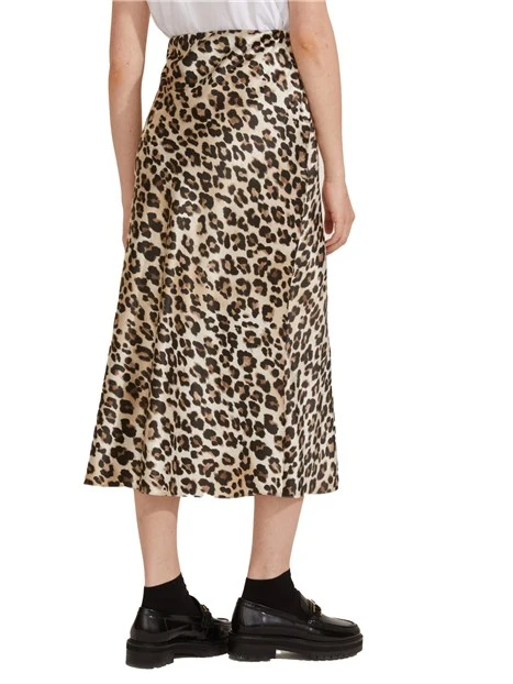 GONNA LUNGA CON STAMPA ANIMALIER DONNA BEIGE